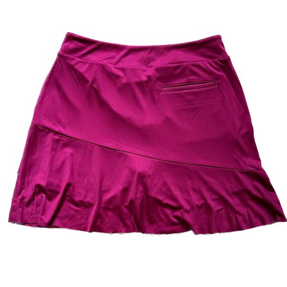 GREG NORMAN Golf Pull On Sculpting Skort Flounce Ruffle Stretch Merlot NWT Small - Picture 4 of 6